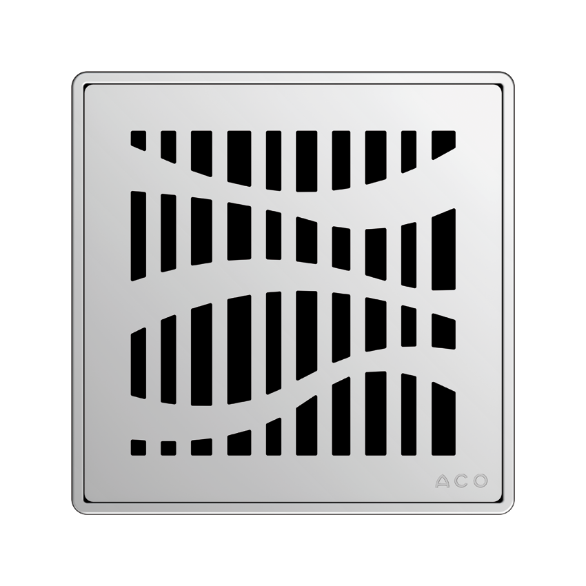 Aco EasyFlow<sup>®</sup> Design Forest 140x140 Chrome četvrtasta pokrivna perforirana rešetka za podni slivnik od nerđajućeg čelika debljine 5,5mm 5141.20.26