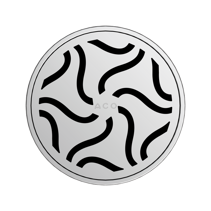 Aco EasyFlow<sup>®</sup> Design Hawaii 126x126 Chrome okrugla pokrivna perforirana rešetka za podni slivnik od nerđajućeg čelika debljine 5,5mm 5141.25.29