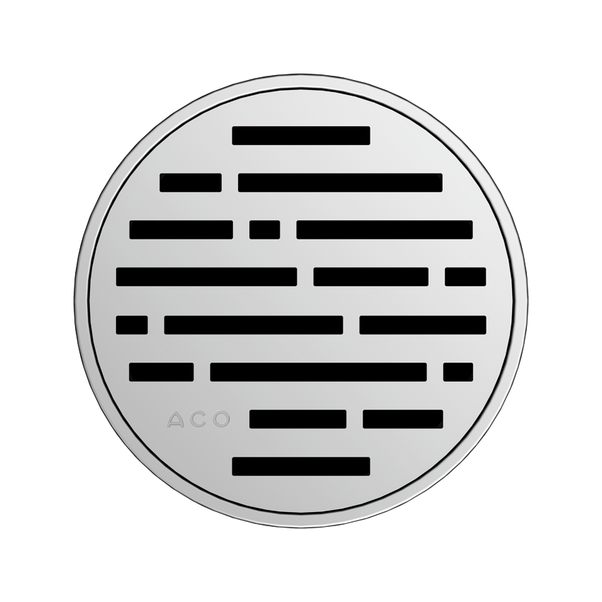 Aco EasyFlow<sup>®</sup> Design Mix 126x126 Chrome okrugla pokrivna perforirana rešetka za podni slivnik od nerđajućeg čelika debljine 5,5mm 5141.25.30