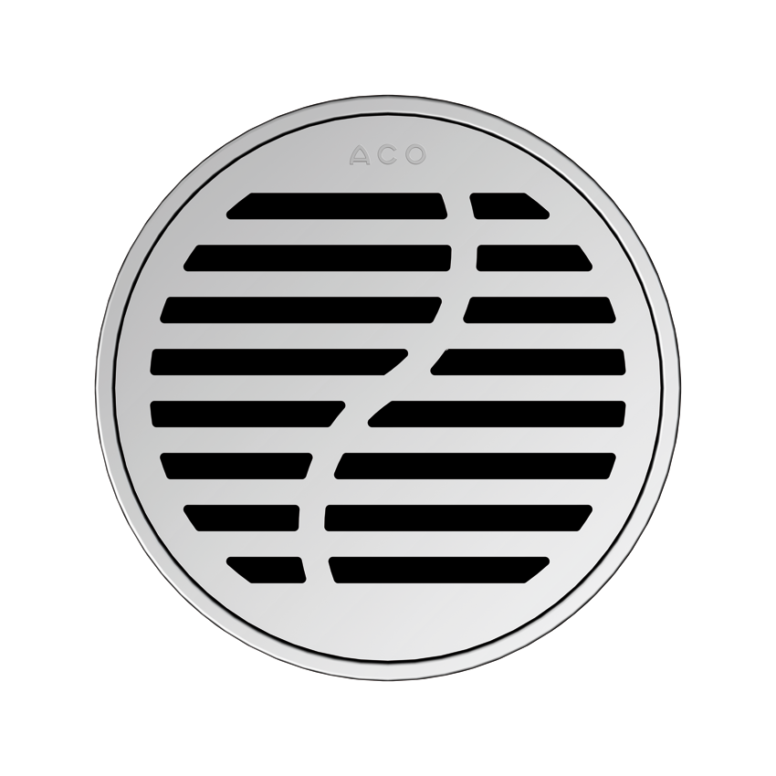 Aco EasyFlow<sup>®</sup> Design Wave 126x126 Chrome okrugla pokrivna perforirana rešetka za podni slivnik od nerđajućeg čelika debljine 5,5mm 5141.25.28