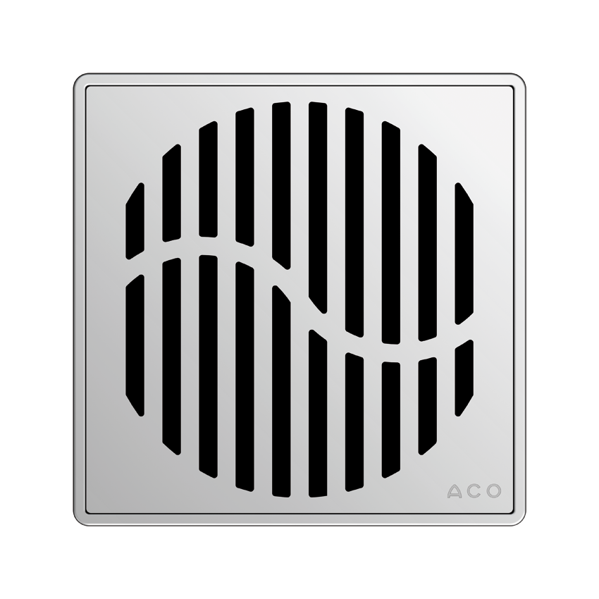 Aco EasyFlow<sup>®</sup> Design Wave 140x140 Chrome četvrtasta pokrivna perforirana rešetka za podni slivnik od nerđajućeg čelika debljine 5,5mm 5141.08.28