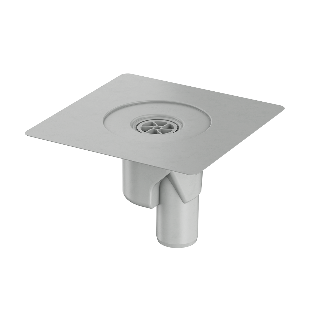 Aco MG Drain 105x105 podni slivnik sa minimalnom visinom ugradnje 163mm, horizontalnom flanšom za plitku hidroizolaciju i vertikalnim odvodom Ø50mm 2259.50.00