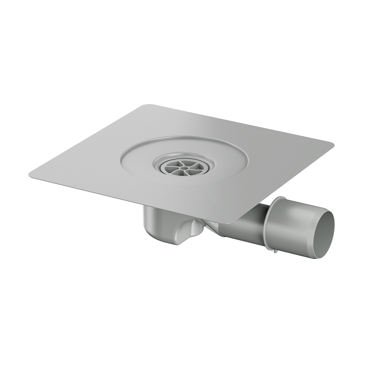 Aco MG Drain 105x105 podni slivnik sa minimalnom visinom ugradnje 84mm, horizontalnom flanšom za plitku hidroizolaciju i horizontalnim odvodom Ø40/50mm 2245.30.00