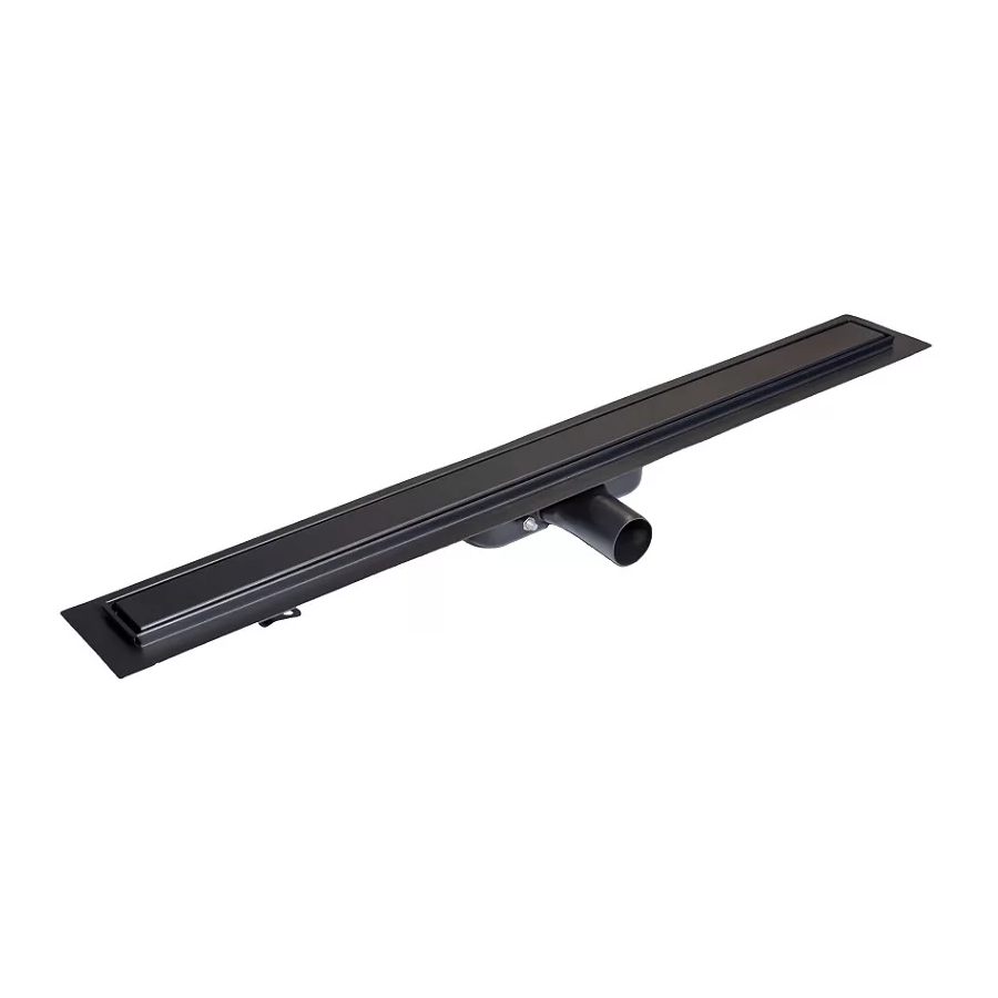 Aco ShowerDrain<sup>®</sup> C 785 Black Solid/Massiv telo kanala sa visinom ugradnje 74mm i pokrivnom rešetkom od nerđajućeg čelika 9010.91.09