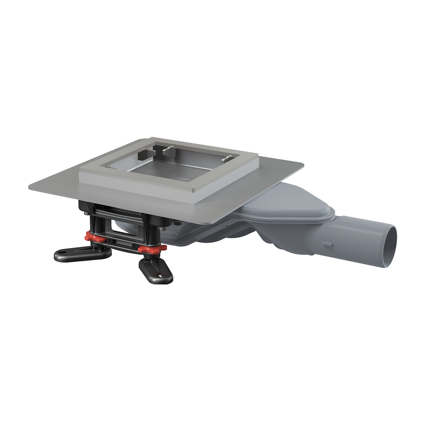 Alca Drain APV110 130x130 Chrome podni slivnik sa visinom ugradnje 76-110mm, Smart sifonom sa zatvaračem mirisa i horizontalnim odvodom Ø40mm