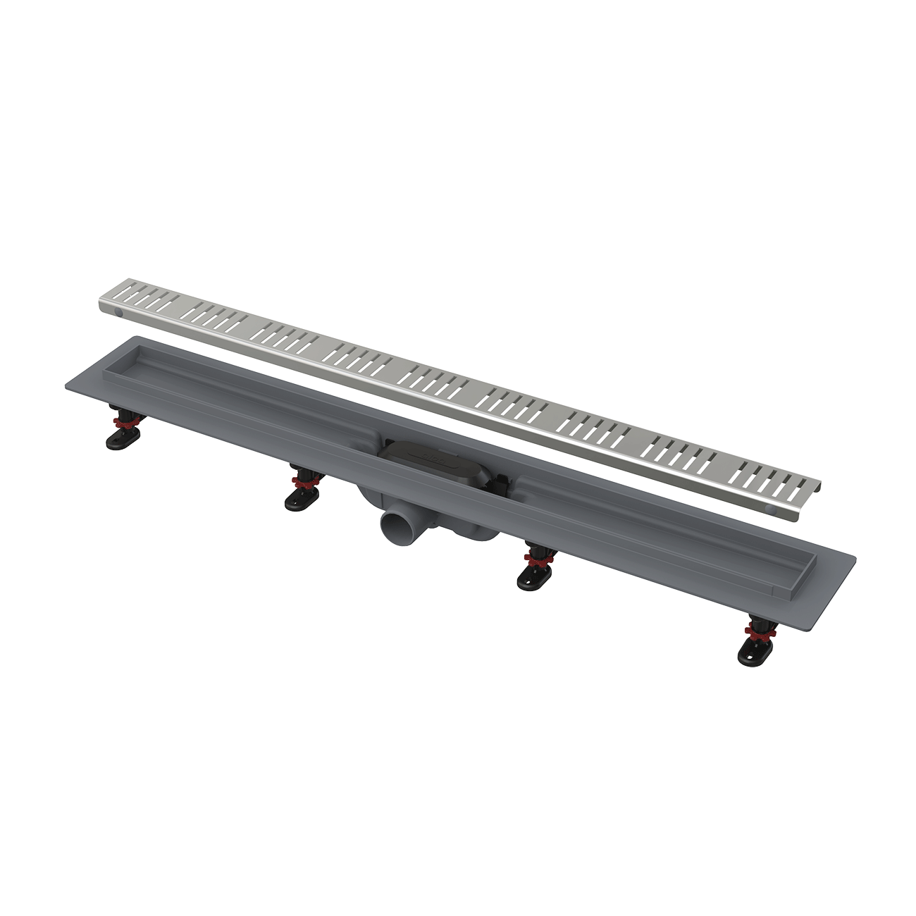 Alca Drain APZ10-750 Chrome telo kanala sa visinom ugradnje 75-110mm i Simple pokrivnom perforiranom rešetkom od nerđajućeg čelika dužine 75cm
