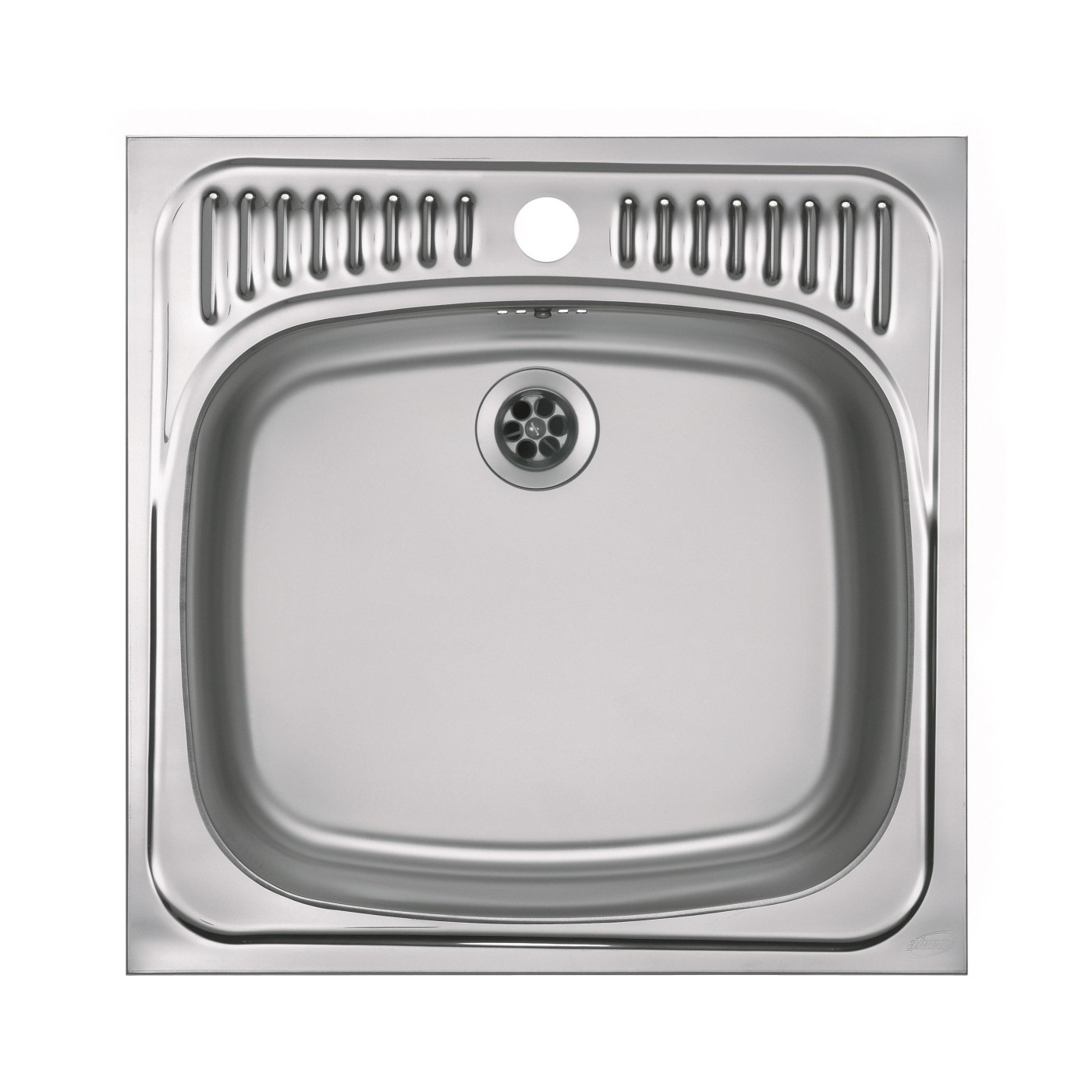 Alveus Basic 130 NAT sudopera ugradna četvrtasta prohromska 46,5x46,5x16 sa rupom za slavinu, prelivom i odvodnim otvorom 1008825