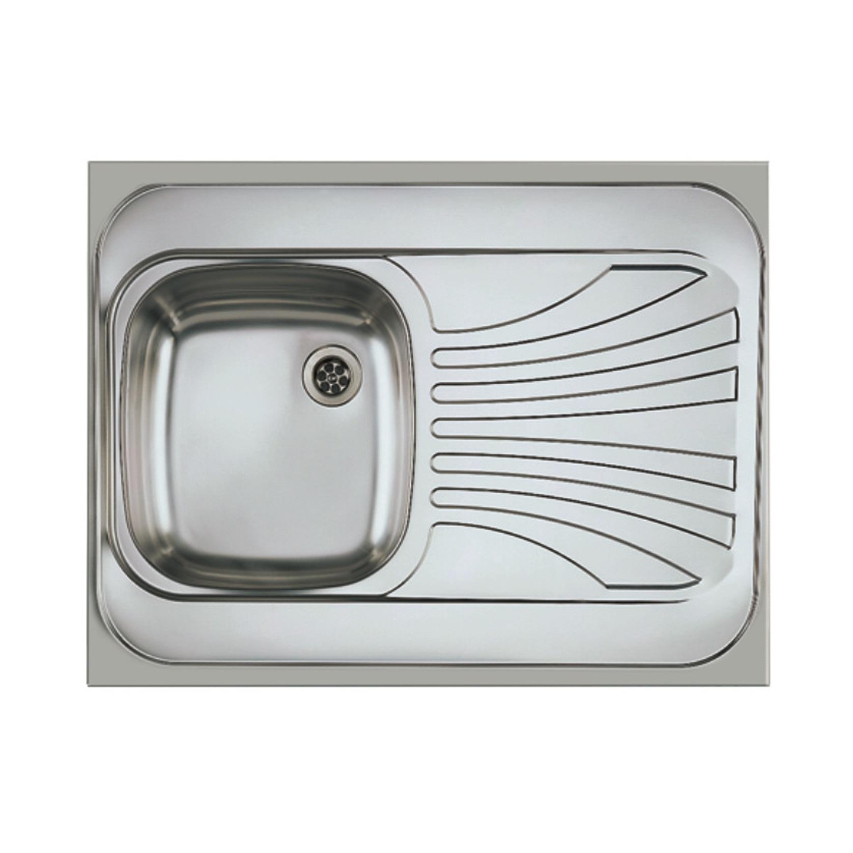 Alveus Classic 30 Chrome Satin sudopera ugradna četvrtasta prohromska 80x60x16,3 sa koritom na levoj strani, ocednom površinom i odvodnim otvorom 1009076