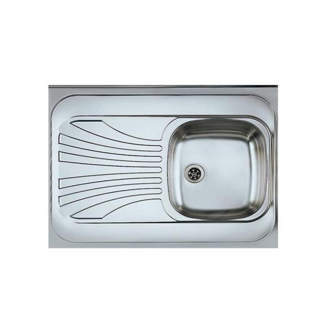 Alveus Classic 30 Chrome Satin sudopera ugradna četvrtasta prohromska 80x60x16,3 sa koritom na desnoj strani, ocednom površinom i odvodnim otvorom 1009077