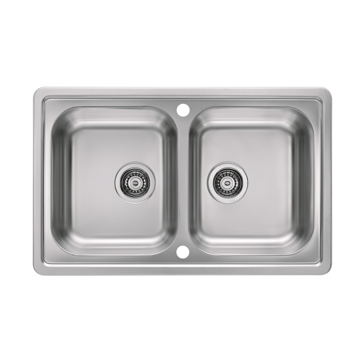 Alveus Elegant 40 Satin Finish sudopera ugradna pravougaona prohromska 81x51x19 sa dve posude, odlivnim ventilom sifona i sifonom 1009383