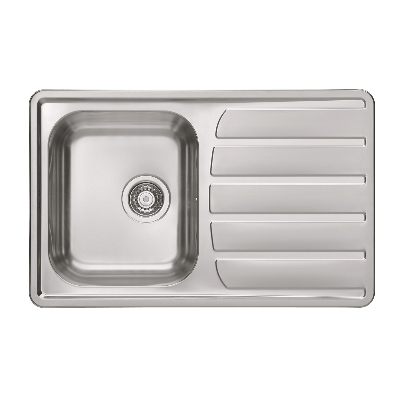 Alveus Zoom Maxim 20 Satin Finish sudopera ugradna  pravougaona prohromska 79x50x19 sa prelivom, odlivnim ventilom sifona i sifonom 1108173