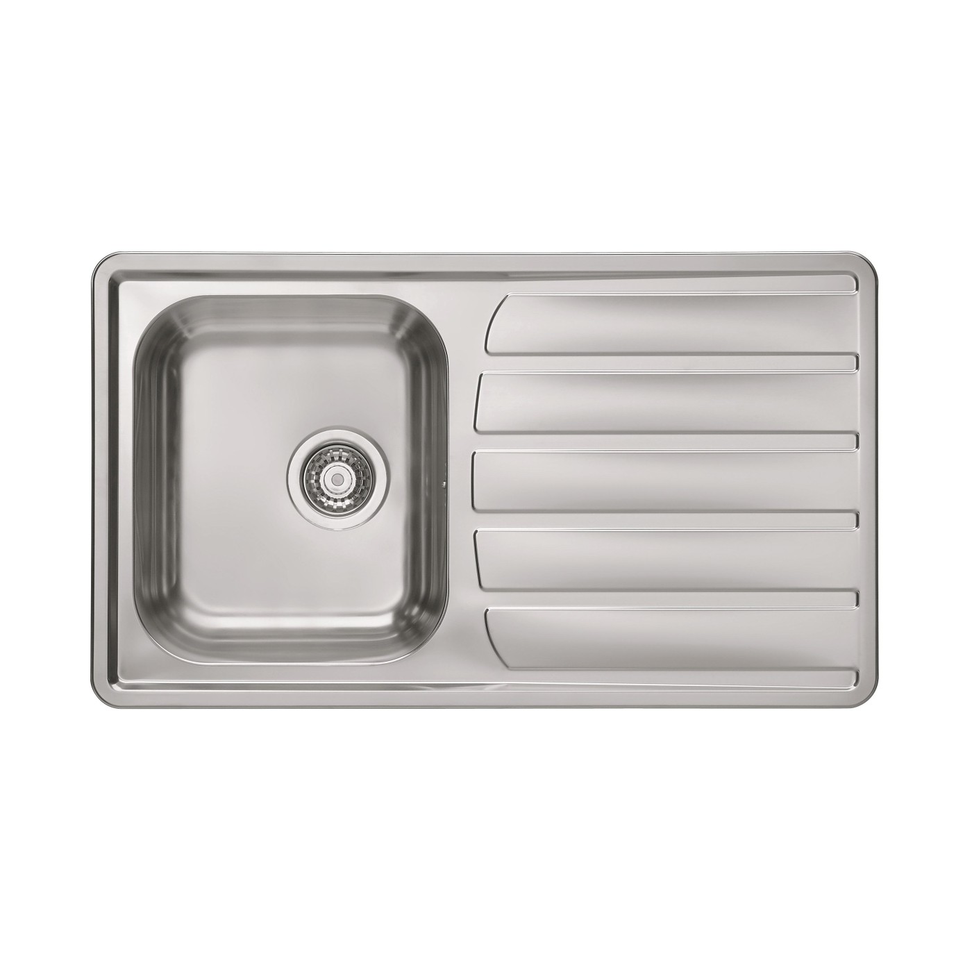 Alveus Zoom Maxim 30 Satin Finish sudopera ugradna pravougaona prohromska 86x50x19,5 sa prelivom, odlivnim ventilom sifona i sifonom 1108176