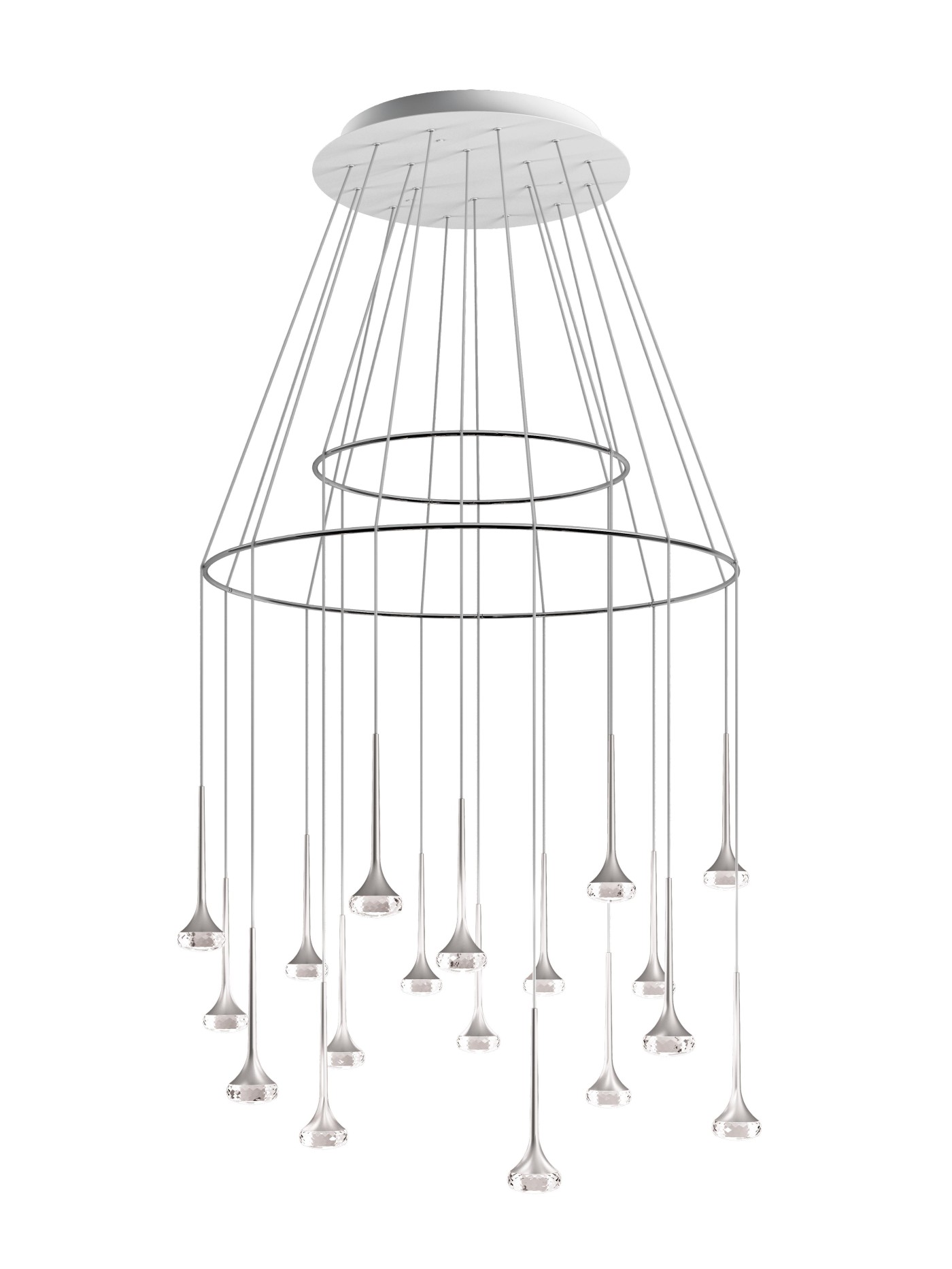 Axolight Fairy 1 Amber/White + Chrome 2700K 18x5,9W 12906lm 220-240V AC 100x100x250 18xLED lampa visilica dimabilna SPFAIR18AMCRLED