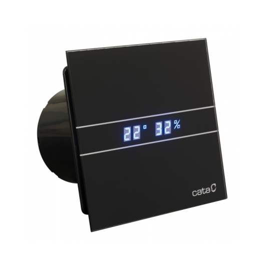 Cata E-100 GTH Black kupatilski ventilator sa tajmerom i prikazom vlažnosti vazduha i temperature 00900602