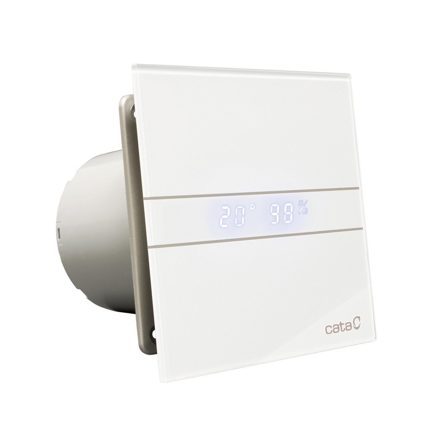 Cata E-100 GTH White kupatilski ventilator sa tajmerom i prikazom vlažnosti vazduha i temperature 00900200