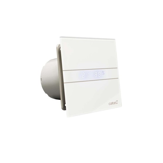 Cata E-100 GTH White kupatilski ventilator sa tajmerom i prikazom vlažnosti vazduha i temperature 00900200