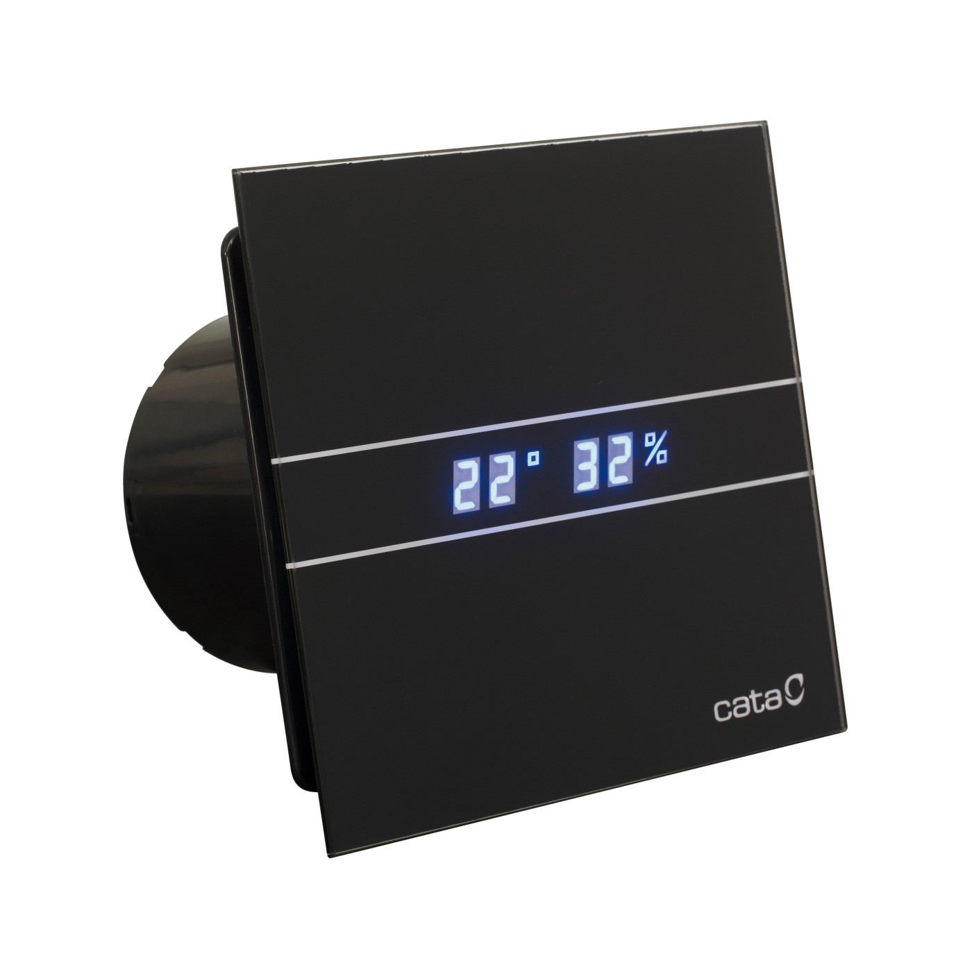 Cata E-120 GBTH Black kupatilski ventilator sa tajmerom i meračem vlažnosti vazduha i temperature 00901602