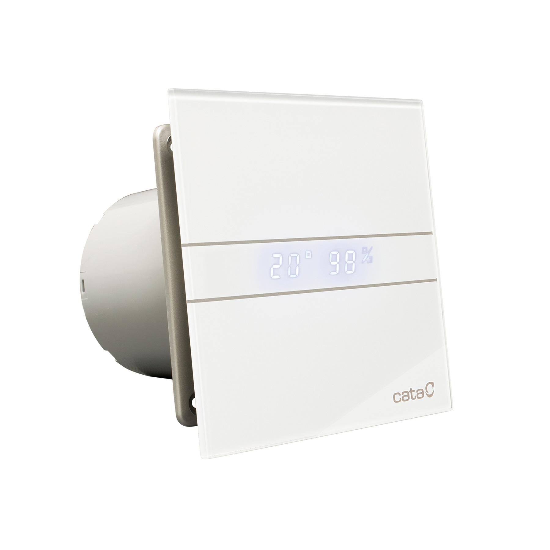 Cata E-120 GTH White kupatilski ventilator sa tajmerom i prikazom vlažnosti vazduha i temperature 00901200