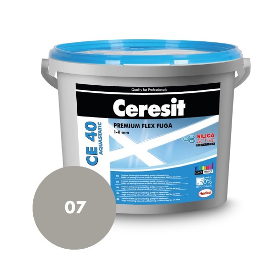 Ceresit CE 40 Premium Flex Fuga (07) siva 2kg masa za fugovanje vodoodbojna za spoljašnje i unutrašnje prostore