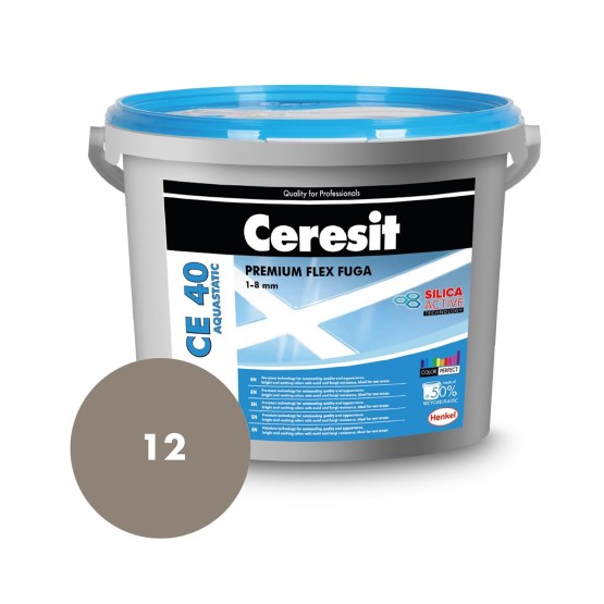 Ceresit CE 40 Premium Flex Fuga (12) cementno-siva 2kg masa za fugovanje vodoodbojna za spoljašnje i unutrašnje prostore