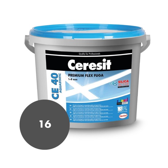 Ceresit CE 40 Premium Flex Fuga (16) graphite 2kg masa za fugovanje vodoodbojna za spoljašnje i unutrašnje prostore