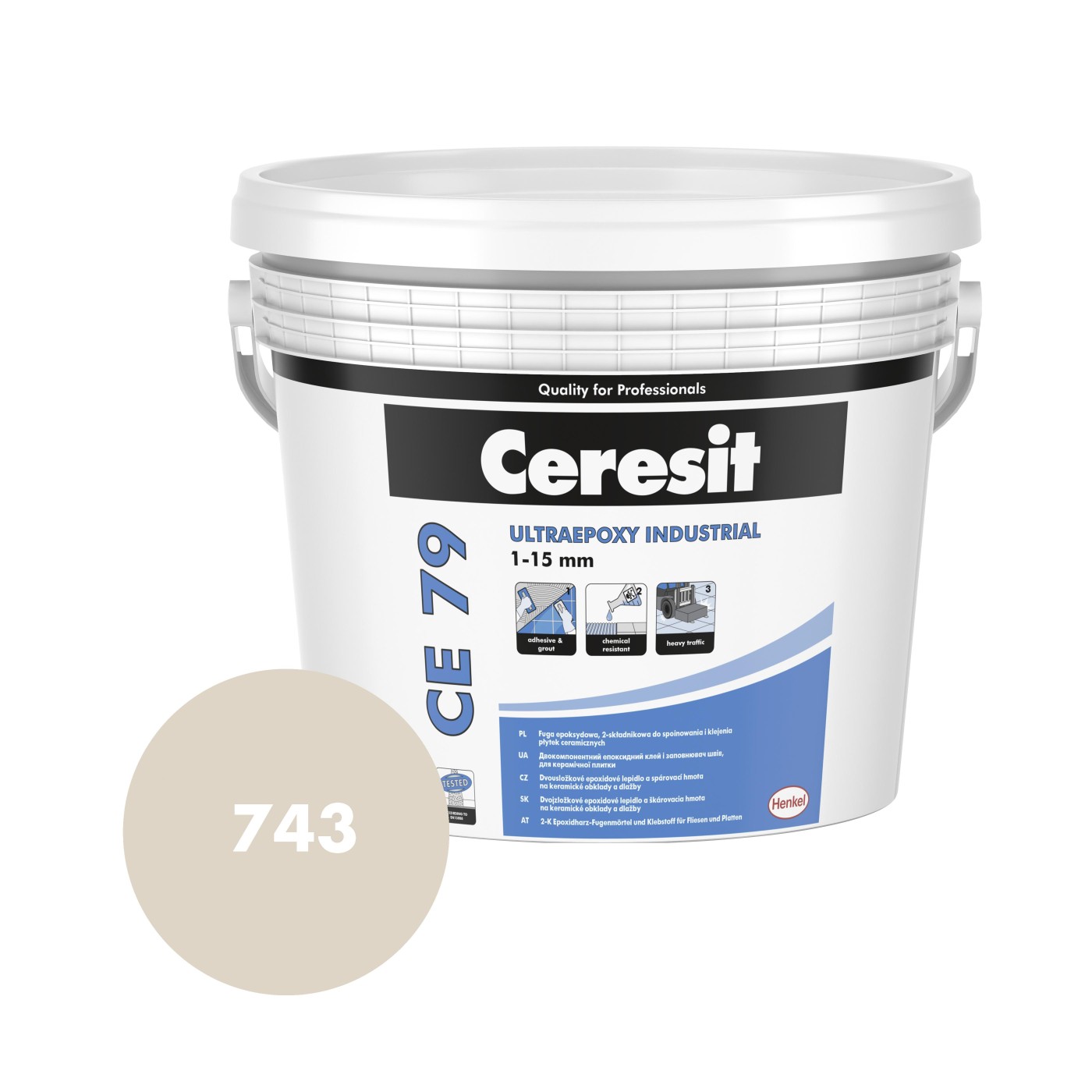 Ceresit CE 79 Ultraepoxy Industrial (743) bahama 5kg epoksidna dvokomponentna masa za fugovanje i lepak vodoodbojna za spoljašnje i unutrašnje prostore (fugovanje: 0,3-1,1 kg/m<sup>2</sup>, lepljenje: 2,5kg/m<sup>2</sup>)