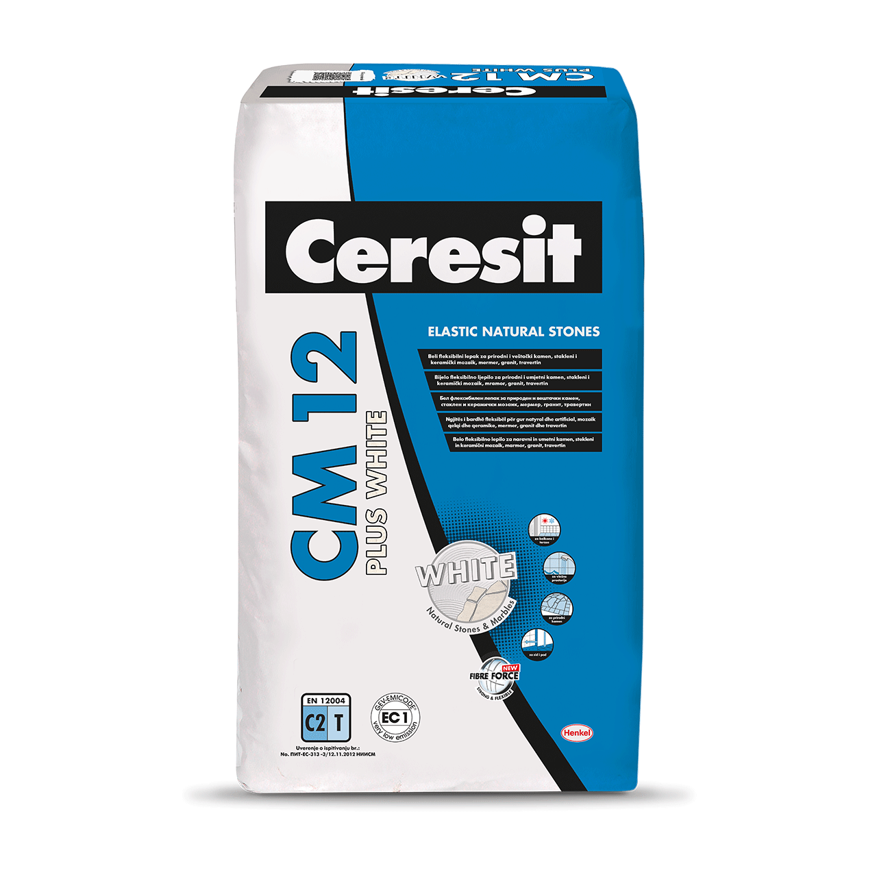  CM 12 Plus White 25kg lepak za pločice elastični beli C2T (5 .