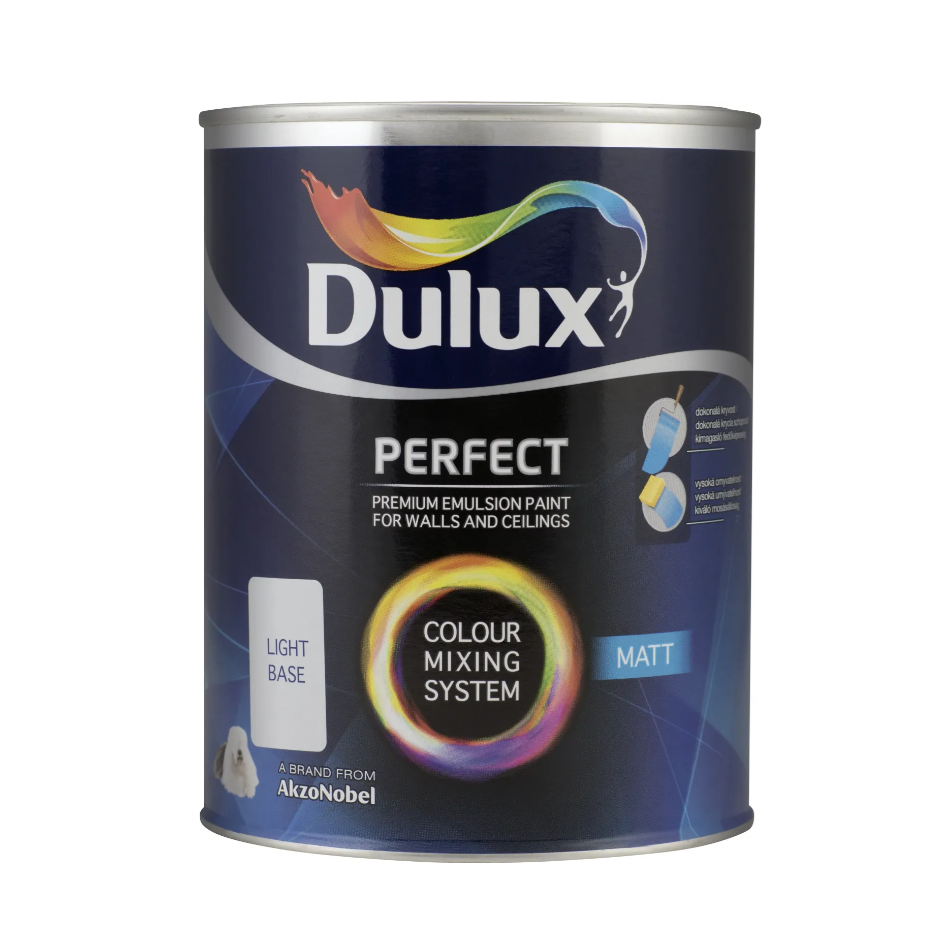Dulux Perfect L-BASE Matt 1L visokokvalitetna lateks emulziona visokoperiva paropropusna boja za unutrašnje zidove za toniranje (0,06L/m2)