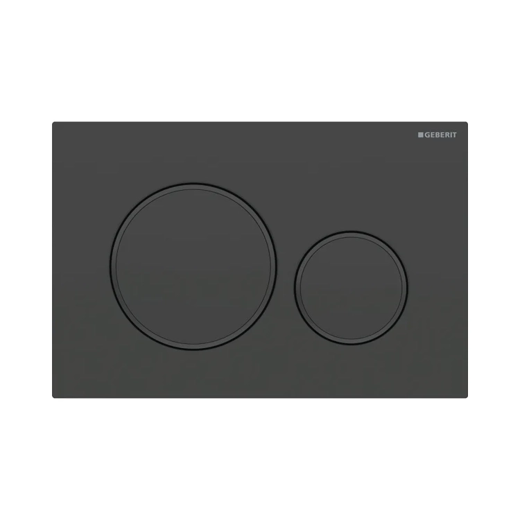 Geberit Sigma20 Black Matt taster za ugradne vodokotliće dvokoličinski okrugli 115.882.16.1