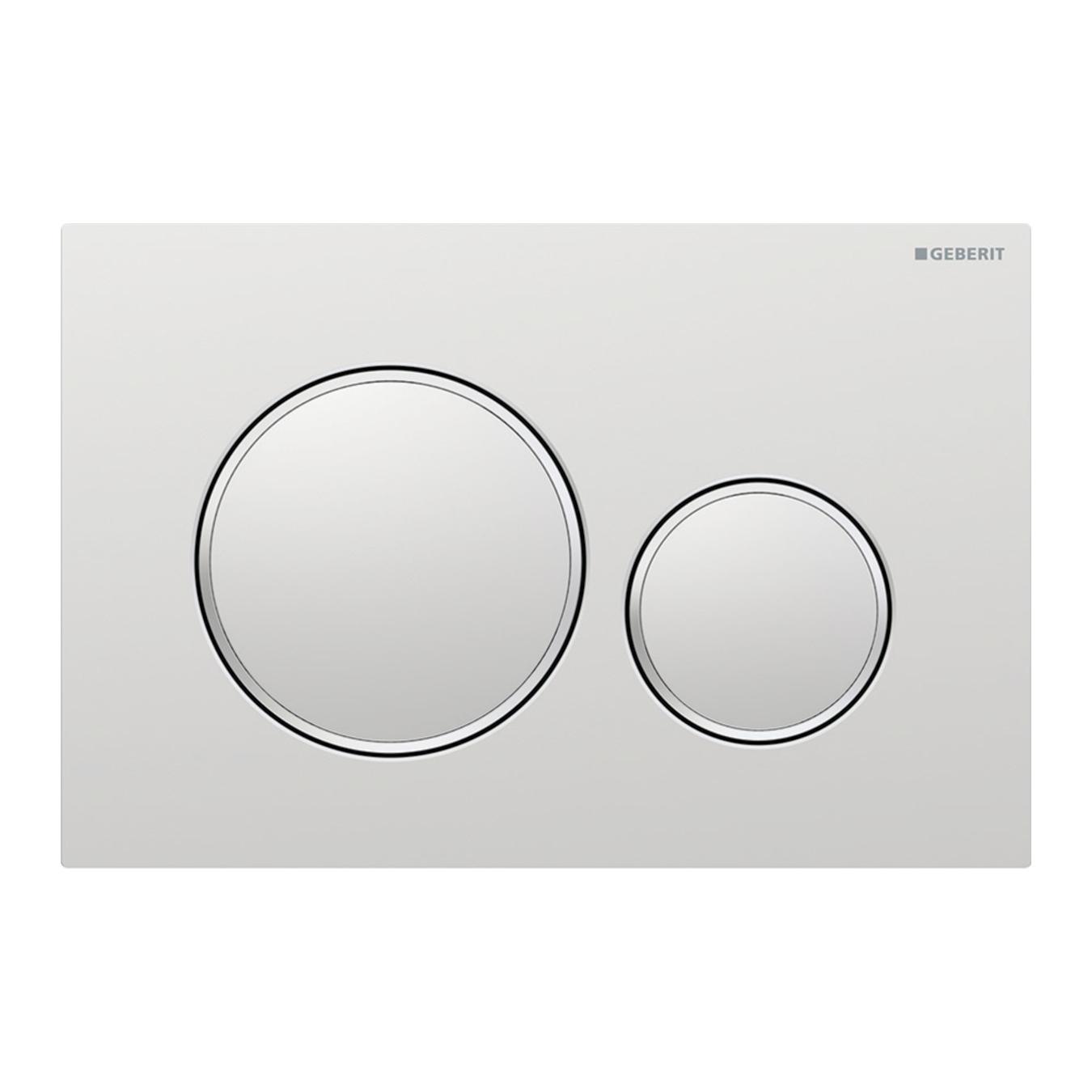 Geberit Sigma20 Matt Chrome / Gloss Chrome taster za ugradne vodokotliće dvokoličinski okrugl 115.882.JQ.1
