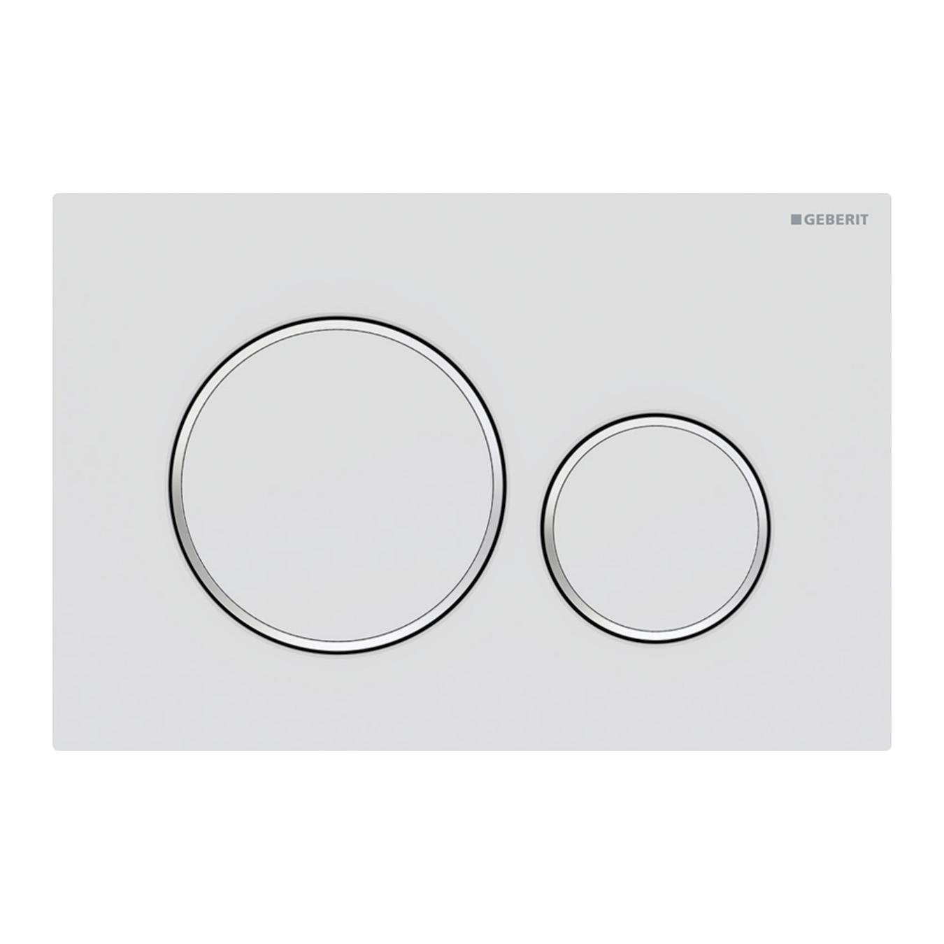 Geberit Sigma20 White / Gloss Chrome taster za ugradne vodokotliće dvokoličinski okrugli  115.882.KN.1