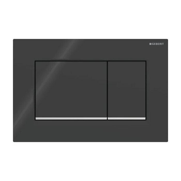 Geberit Sigma30 Black / Gloss Chrome taster za ugradne vodokotliće dvokoličinski četvrtasti 115.883.KM.1
