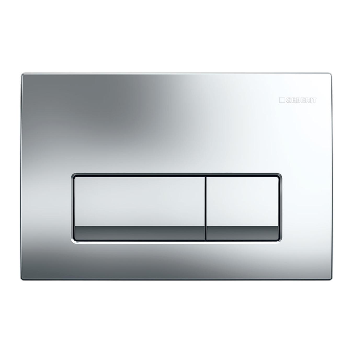 Geberit Delta50 Gloss Chrome taster za ugradne vodokotliće dvokoličinski četvrtasti 115.119.21.1