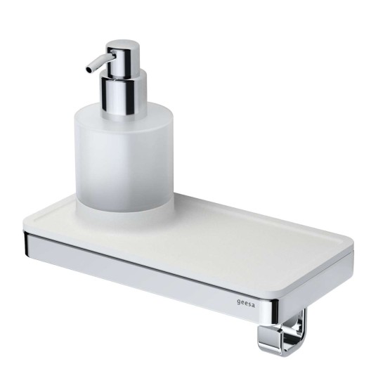 Geesa Frame White/Chrome dozer sapuna sa policom i kukicom (vešalicom) 918816-02