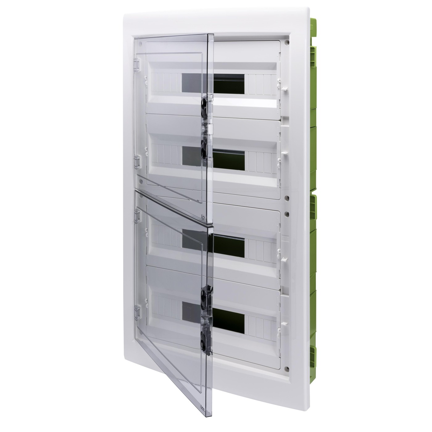Gewiss 40 CDKi 4x18M White / Smoked Transparent / Green razvodna tabla ugradna za gips 46,5x9,5x88 400V 125A GW40611PM