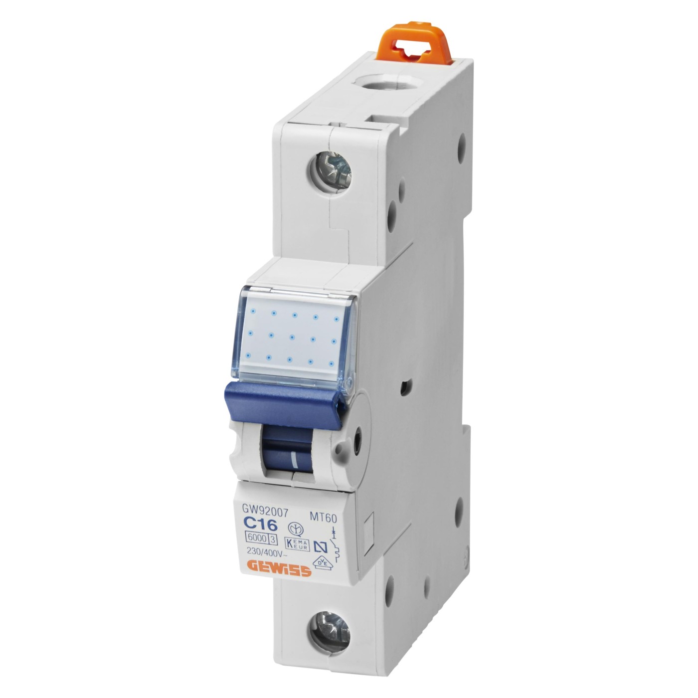 Gewiss 90 MCB 1M 1P automatski osigurač 16A 230-400V B-kriva sa prekidom 6000A GW92207