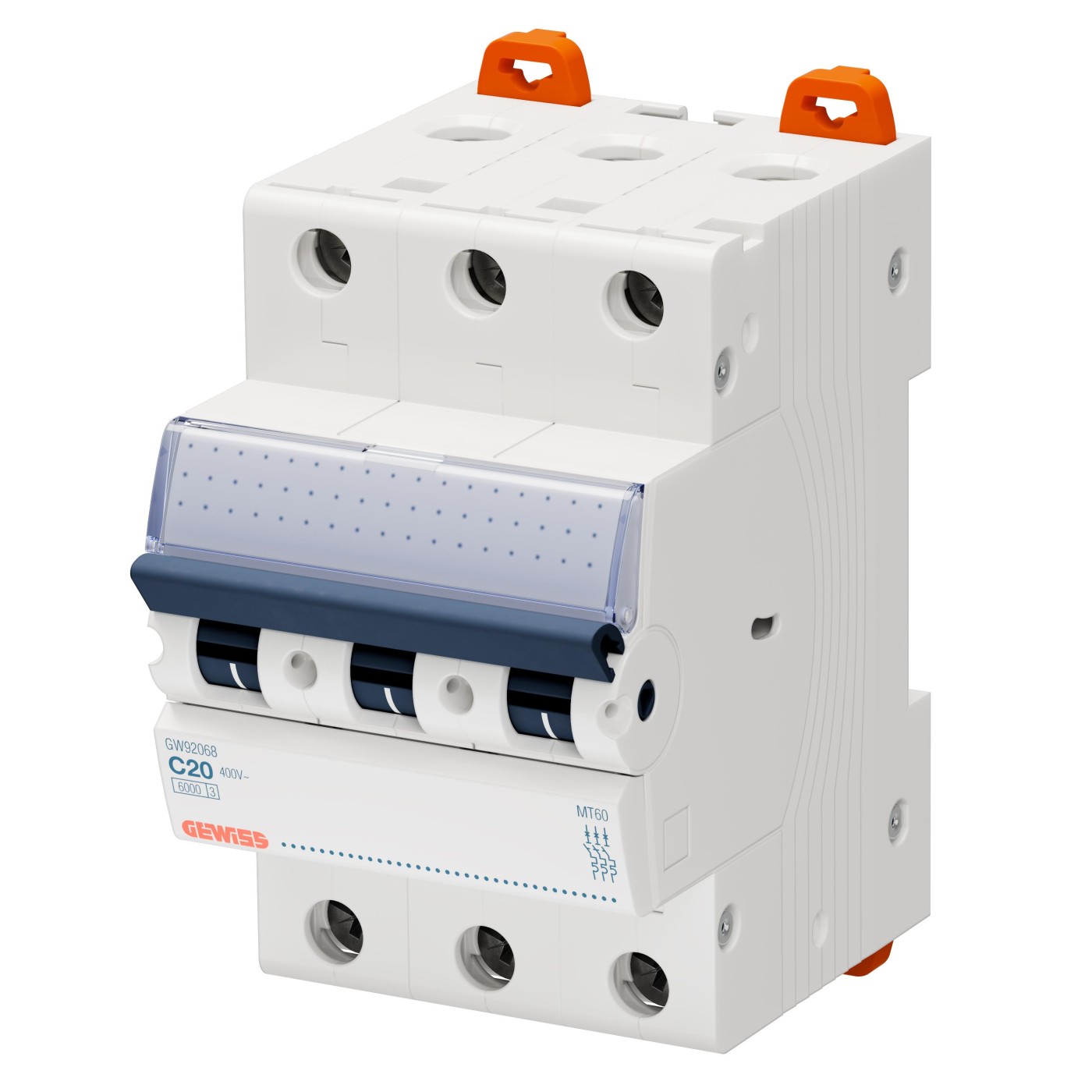 Gewiss 90 MCB 3M 3P automatski osigurač 20A 230-400V C-kriva sa prekidom 6000A GW92068