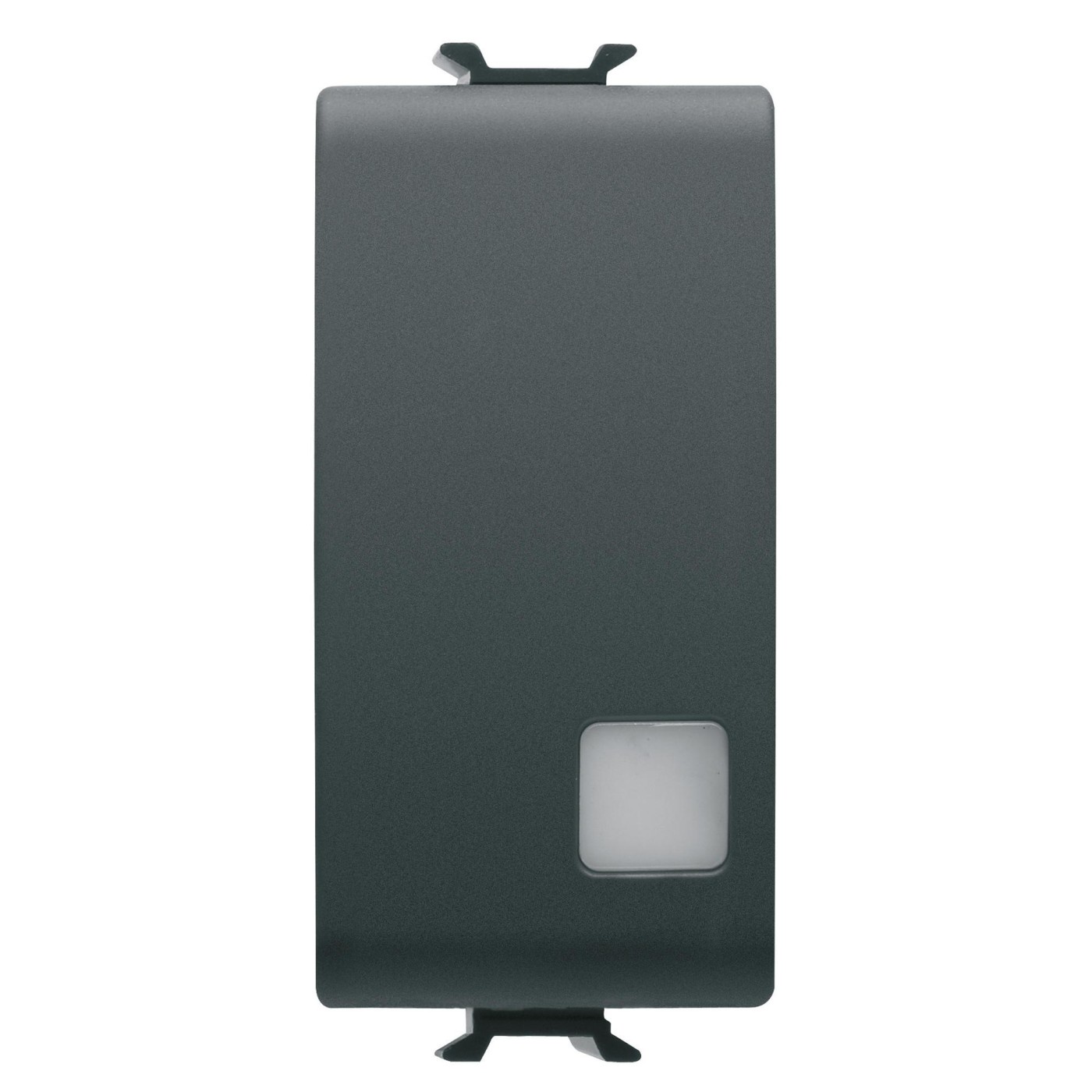 Gewiss Chorusmart 1M 1P Satin Black taster za prekidač 16A 250V sa zamenljivim četvrtastim svetlosnim indikatorom GW12003