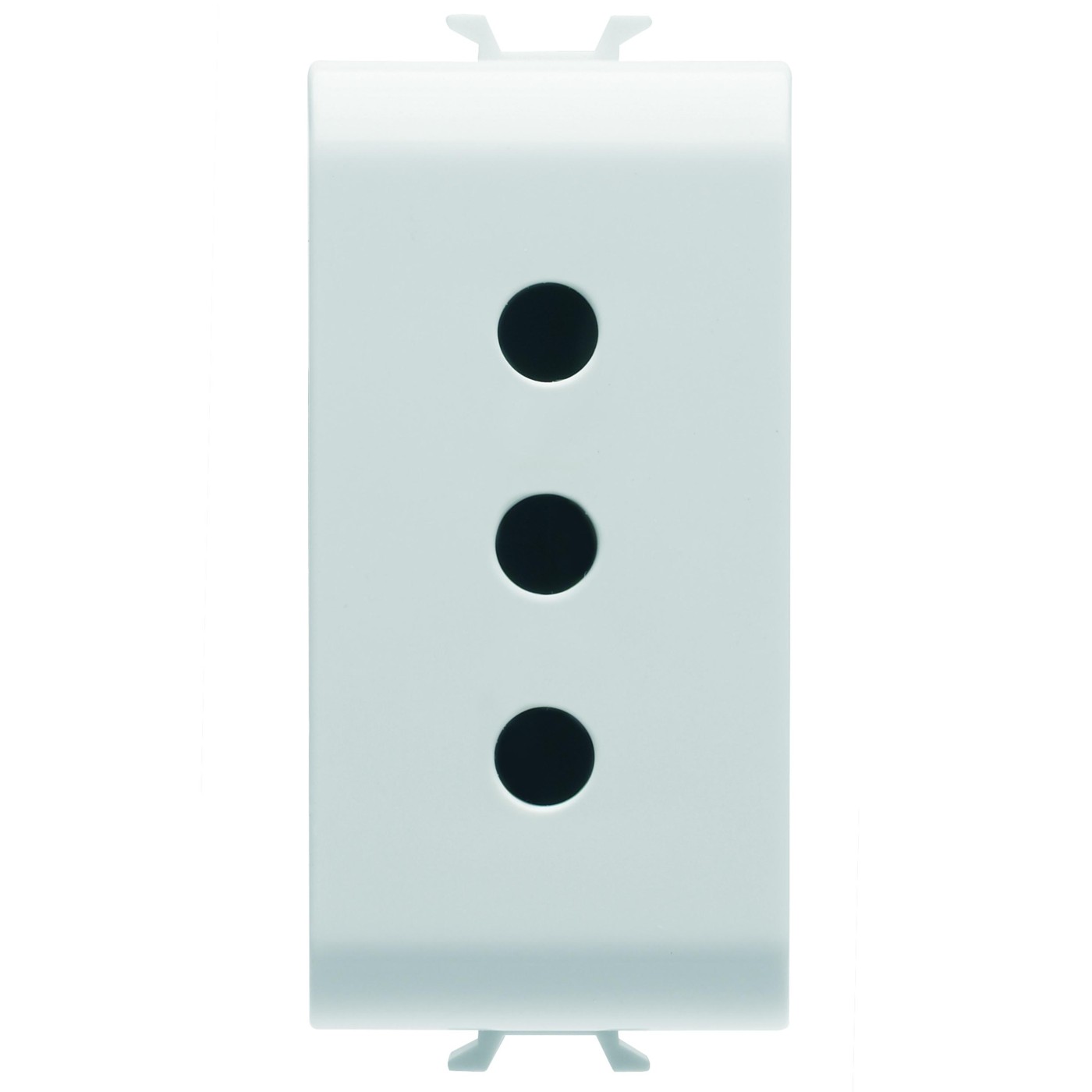 Gewiss Chorusmart 1M 2P+E White Glossy utičnica (priključnica) vertikalna 10A 250V za Ø4mm kleme utičnika GW10201
