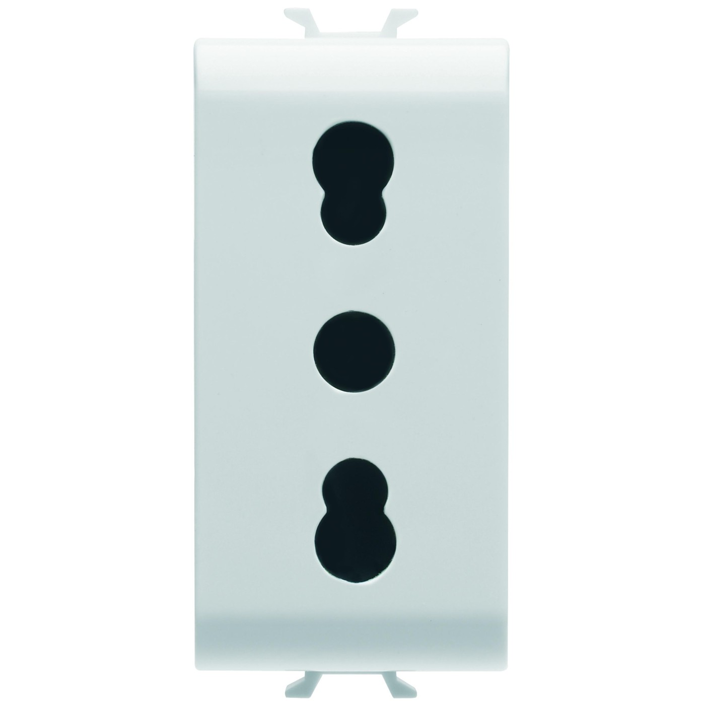 Gewiss Chorusmart 1M 2P+E White Glossy utičnica (priključnica) vertikalna 16A 250V proširena za Ø4/5mm kleme utičnika GW10203