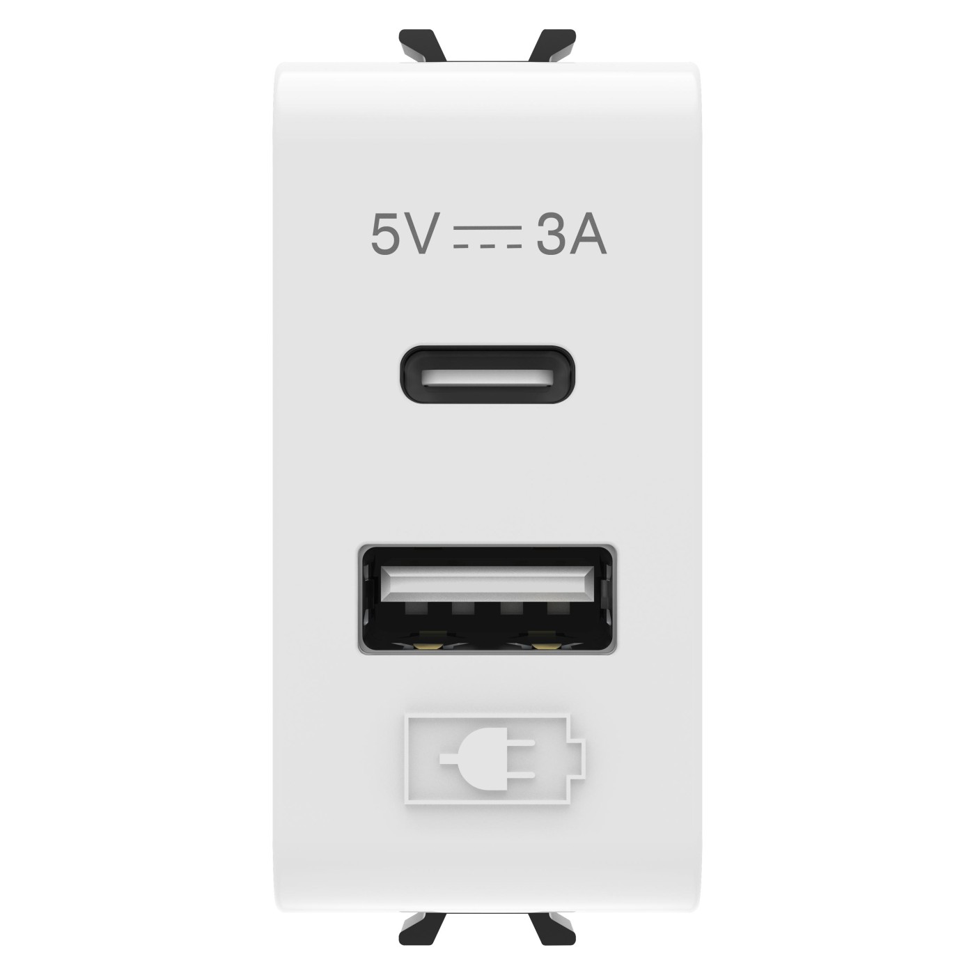 Gewiss Chorusmart 1M White Glossy USB C+A (priključnica) utičnica 5V 3A dvostruka GW10449
