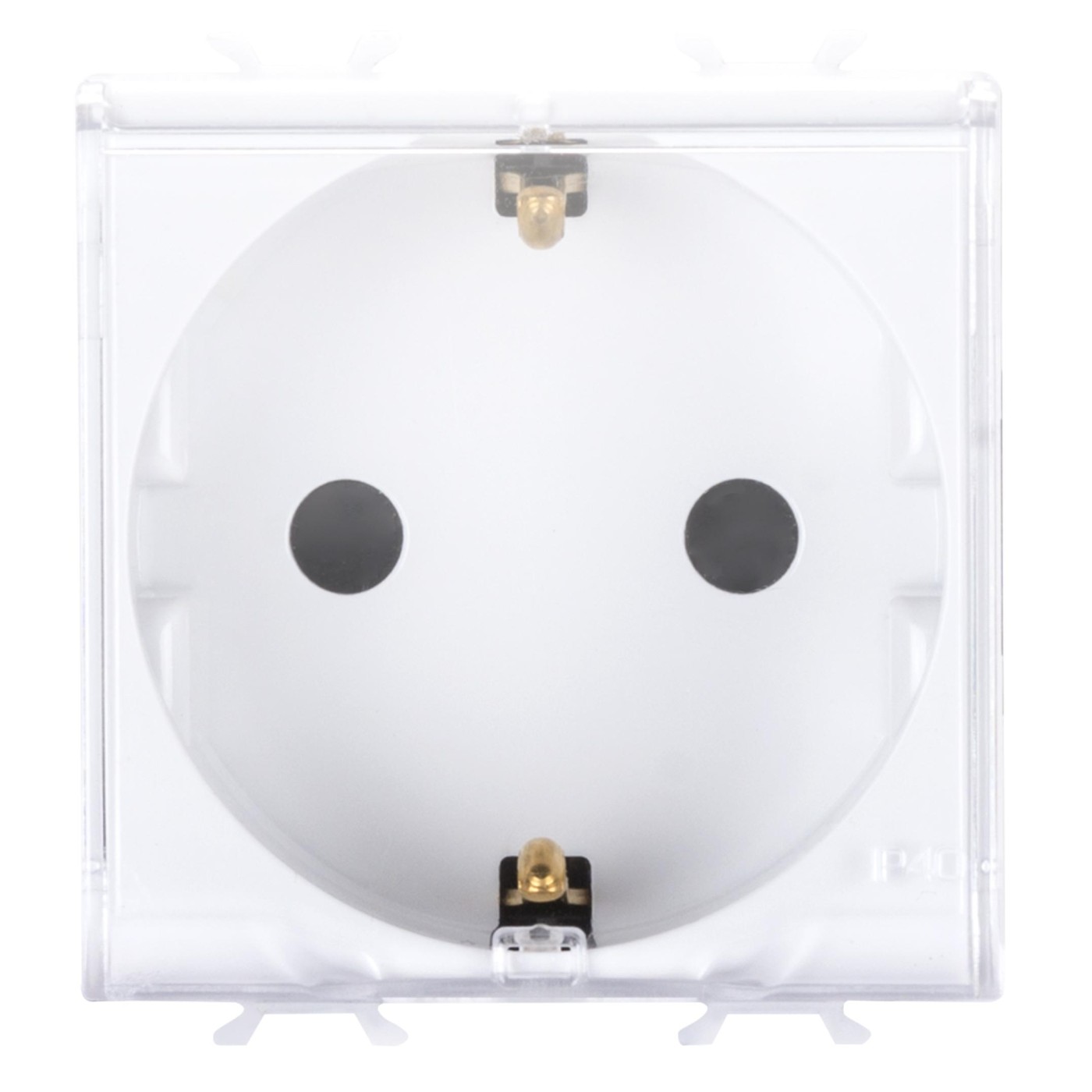 Gewiss Chorusmart 2M 2P+E White Glossy utičnica (priključnica) - šuko sa providnim poklopcem 16A 250V za Ø4,8mm kleme utičnika GW10242