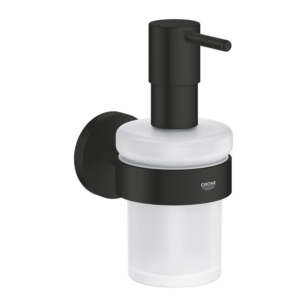 Grohe Essentials 160ml Matt Black dozer za sapun sa univerzalnim konzolnim držačem 1022572430