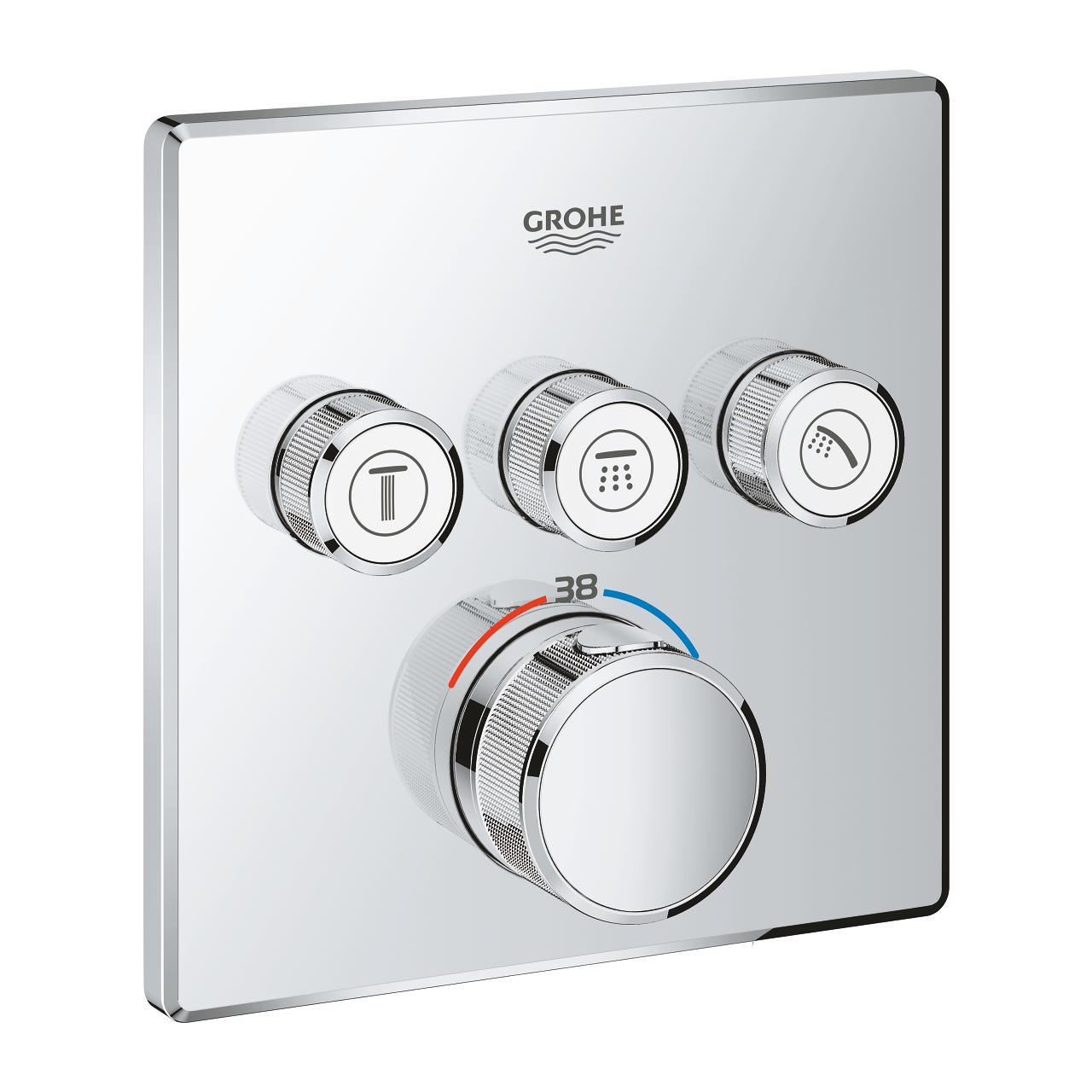 Grohe Grohtherm SmartControl termostatski mešač sa prebacivačem sa tri funkcije četvrtasti 29126000