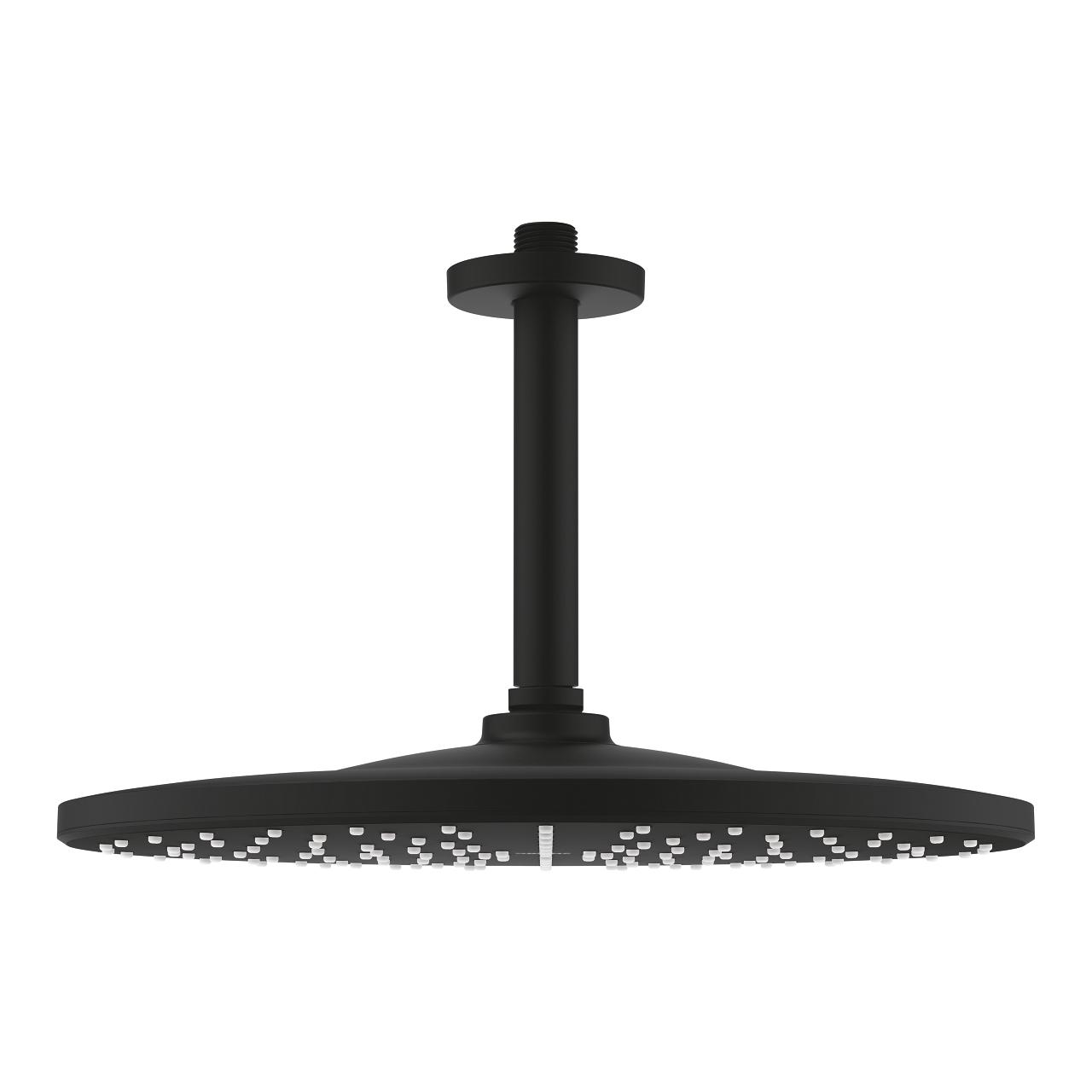 Grohe Rainshower Mono 310 Phantom Black nadglavni tuš okrugli sa 1 mlazom i držačem nadglavnog tuša plafonskim 22122KF0