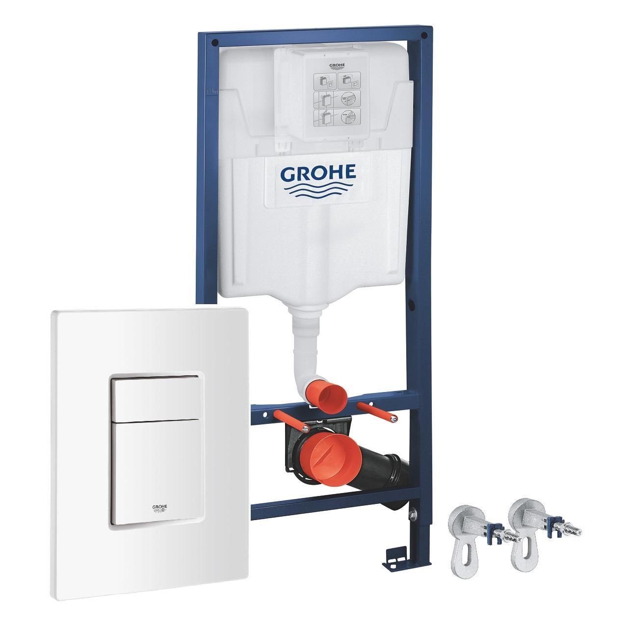 Grohe Rapid SL ugradni vodokotlić sa setom za kačenje i aktivacionim tasterom Alpine White četvrtastim, visine 1,13m  38772SH0