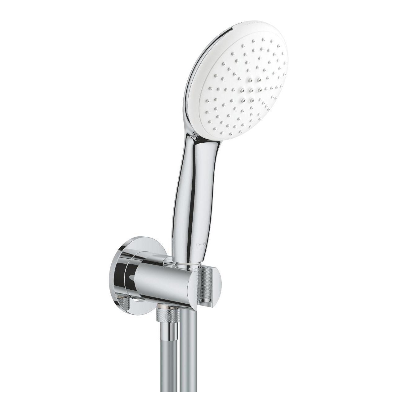 Grohe Tempesta 110 Chrome Set ručni tuš sa 2 mlaza okrugli, zidni priključak za crevo sa integrisanim držačem za tuš i Relexaflex 1500 crevo za tuš 26406003