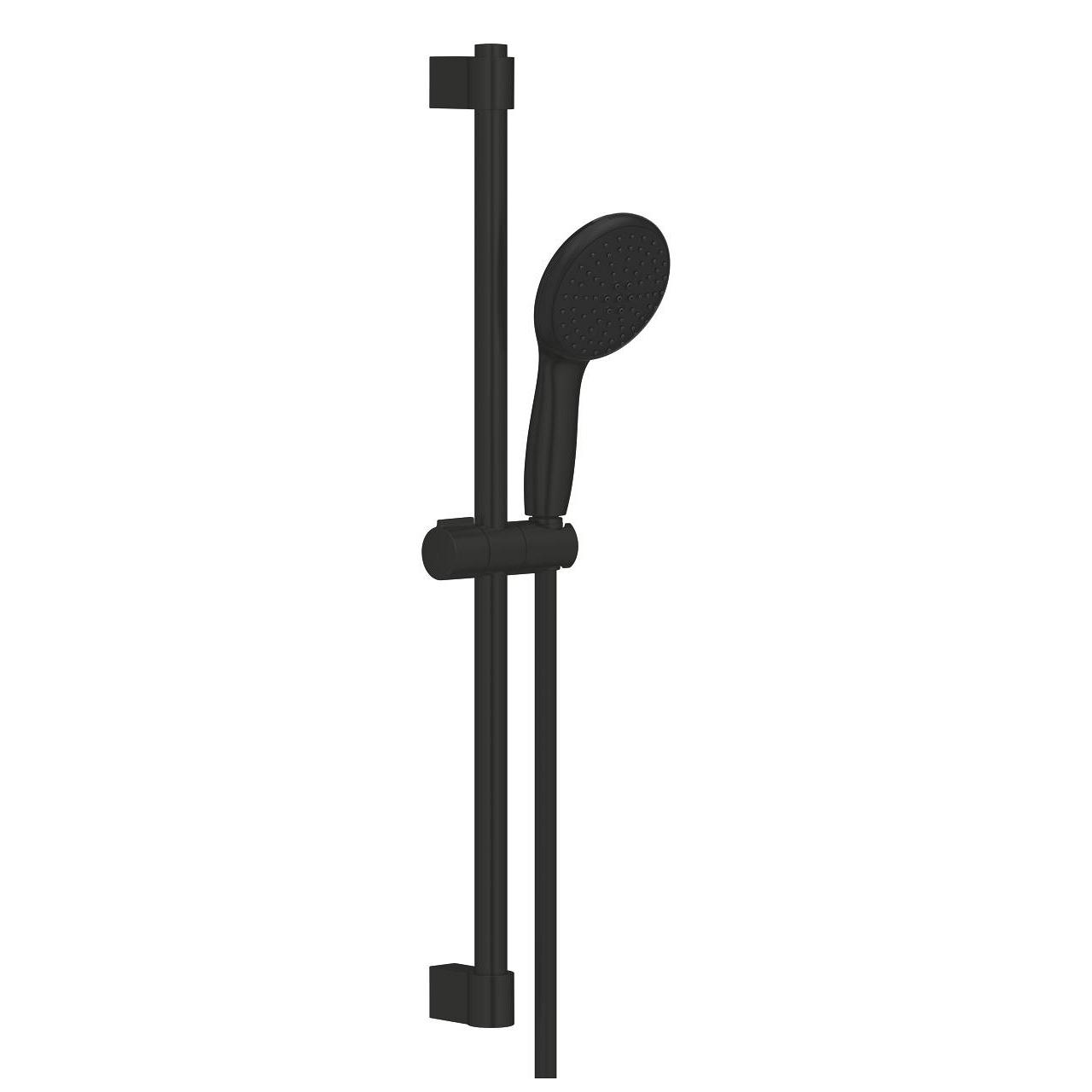 Grohe Tempesta 110 Matt Black Set ručni tuš sa 2 mlaza okrugli, usponska šipka, klizni držač i Silverflex 1750 crevo 261622433