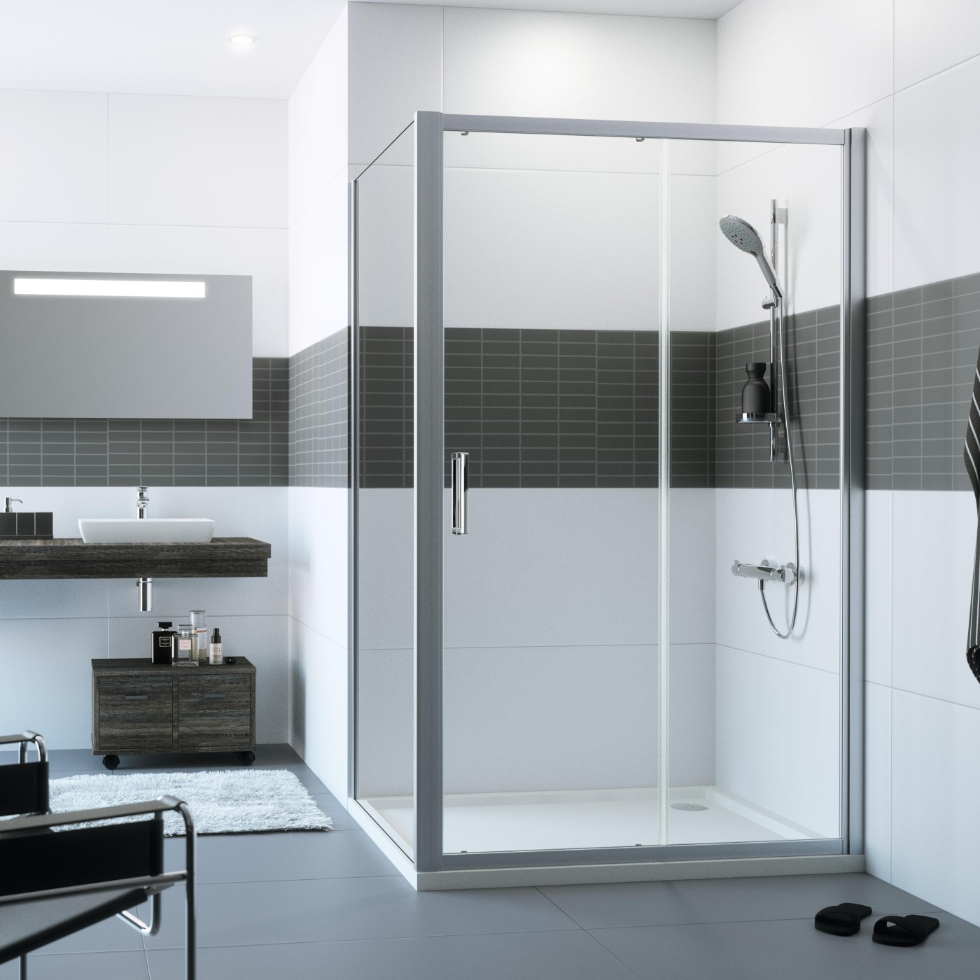 Hüppe Classics2 1500 Silver tuš vrata dvodelna visine 2000mm sa kaljenim providnim Anti-Plaque staklom debljine 6/4mm C20412.069.322