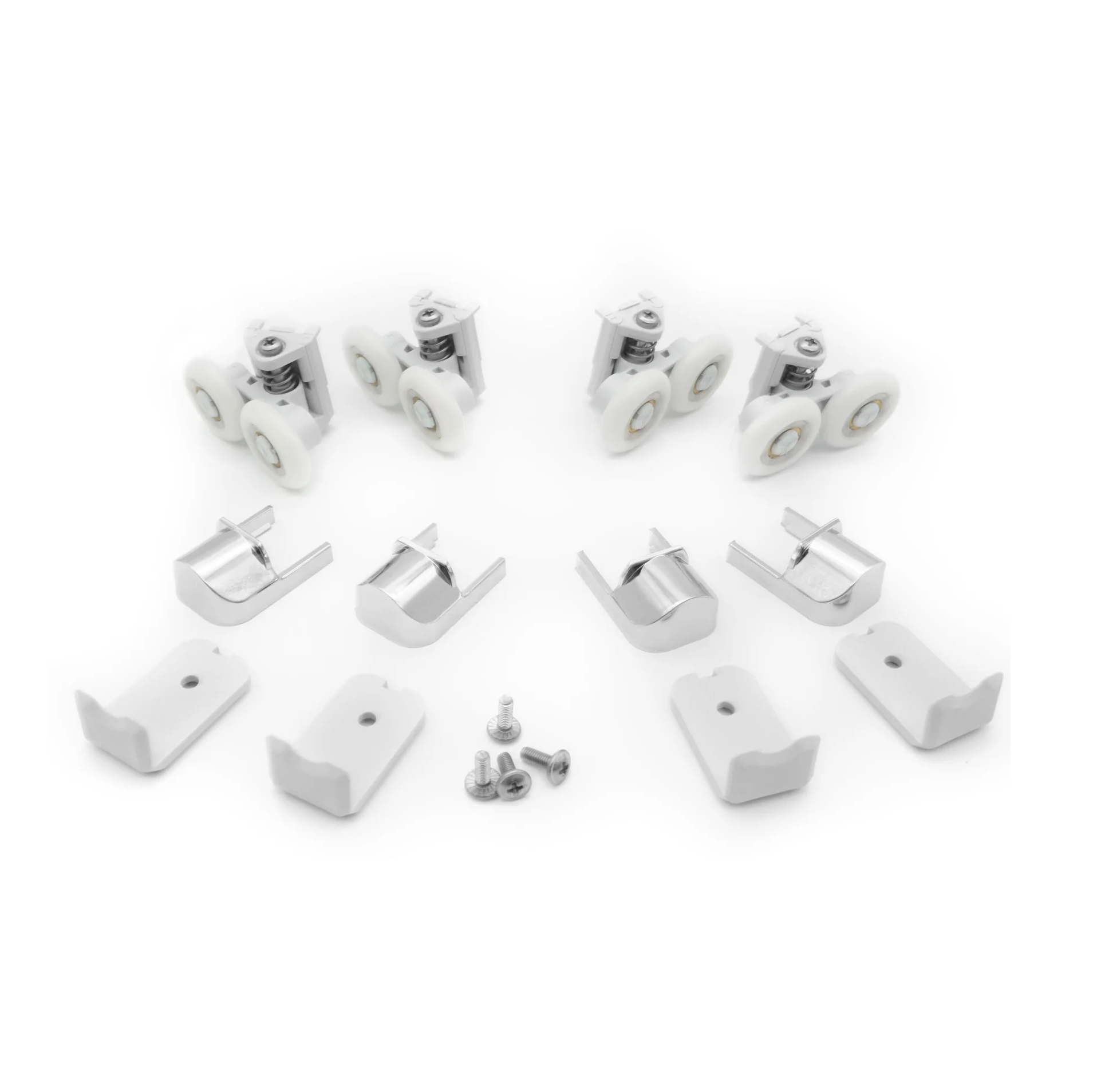 Hüppe Classics2/Alpha2 MattSilver/Silver set od 2 gornja i 2 donja točkića za vrata tuš kabina sa pratećim elementima 042622